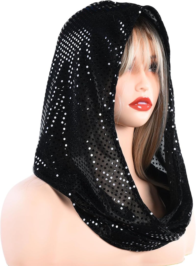Bazeen sequin unisex rave hood/festival outfit/hood, sparkly bandana Rave Accessories, Rave Gear - Image 2